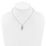 Black and White CZ Snake Necklace