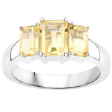 Genuine Citrine 3 Stone Ring