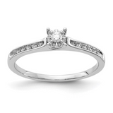 14K White Gold Solitaire Diamond Wedding Ring
