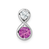 Dainty Ruby and CZ Infinity Chain Slide Infinity Pendant