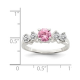 Pink Round CZ Stones Ring