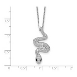 Black and White CZ Snake Necklace