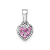 Pink Cubic Zirconia Heart Dainty Pendant