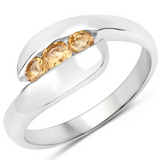 Genuine Citrine Bypass Engagement Ring