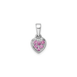 Pink Cubic Zirconia Heart Dainty Pendant