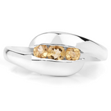 Genuine Citrine Bypass Engagement Ring