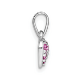 Pink Cubic Zirconia Heart Dainty Pendant