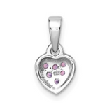 Pink Cubic Zirconia Heart Dainty Pendant