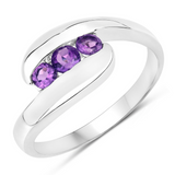 Natural Amethyst Bypass Ring