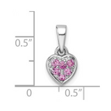 Pink Cubic Zirconia Heart Dainty Pendant