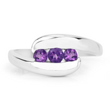 Natural Amethyst Bypass Ring