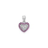 Pink CZ Heart Charm Pendant