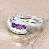 Natural Amethyst Bypass Ring