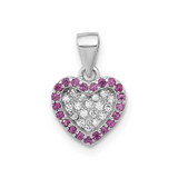 Pink CZ Heart Charm Pendant