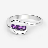 Natural Amethyst Bypass Ring