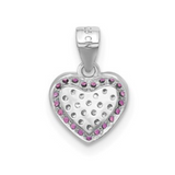 Pink CZ Heart Charm Pendant