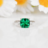 Colombian Created Emerald Three Stone Ring Fine Color Jewels best gift for girls, best gift for women, Christmas gift, Colombian emerald engagement ring, dla-dm-discount-all-154898, Emerald Gemstone Jewelry, emerald rings for women, gift for her, Gift for Mom, gift for women, gift from daughter, green promise ring, Lab Emerald Ring, lab grown emerald ring, may birthstone ring, may birthstone ring Colombian emerald ring, Mother's Day Gift, New Year gift, ring for women, Valentine's Day gift