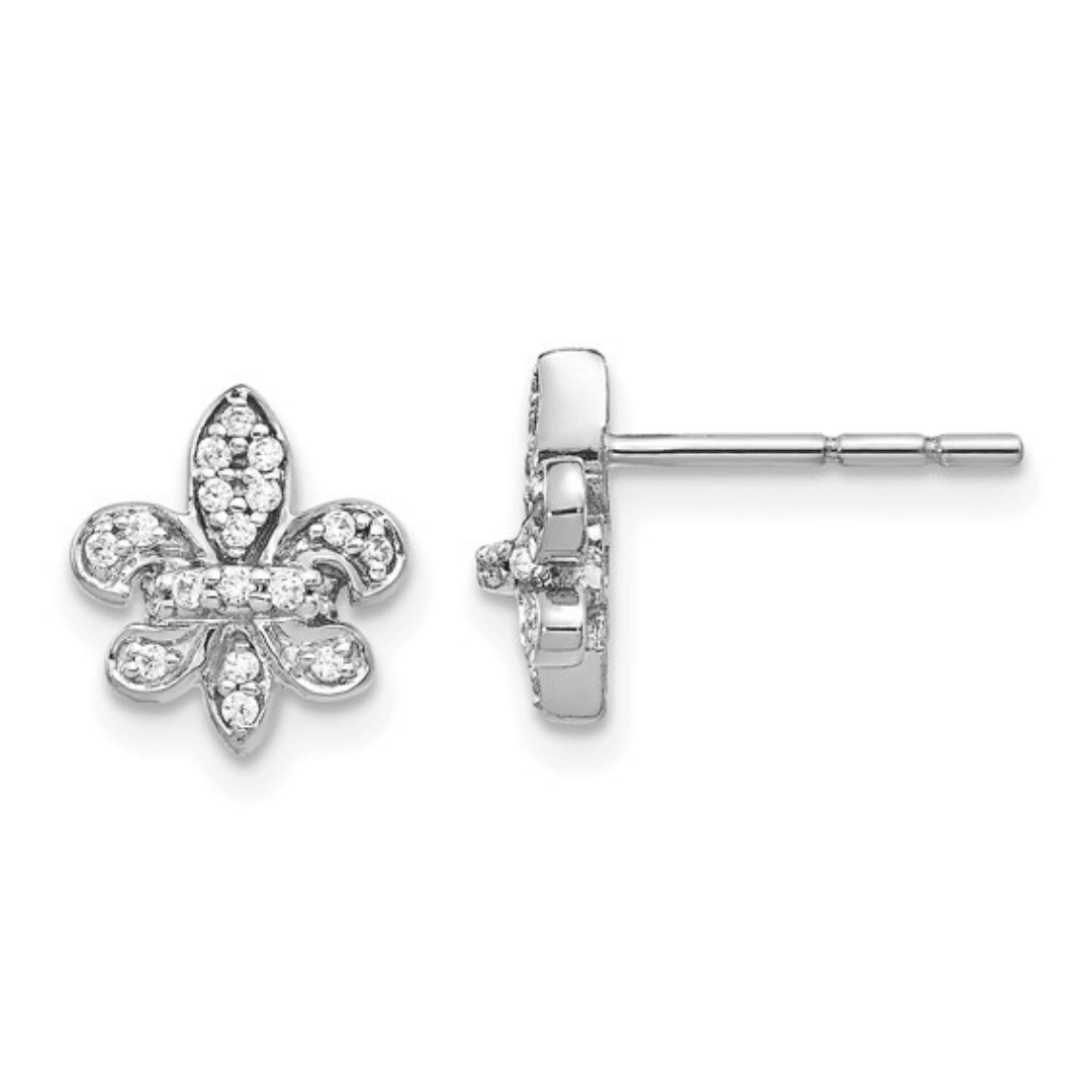 14k White gold and diamond studs, lab grown diamond studs, unique stud designs, anniversary gift