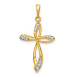 14K Yellow Gold Lab Diamond Cross,  Lab Grown Diamond Infinity Pendant, Charm Bridal Pendant For Women, Mothers Day Gift for Her Pendant