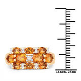 Citrine Cluster Silver Ring