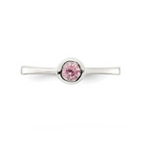 Pink Round Bezel Cubic Zirconia Ring