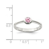 Pink Round Bezel Cubic Zirconia Ring