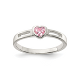 Pink Cubic Zirconia Heart Ring