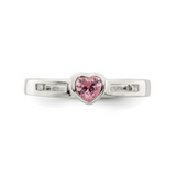 Pink Cubic Zirconia Heart Ring