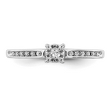 14K White Gold Solitaire Diamond Wedding Ring