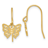 10k Gold Butterfly Dangle Earrings