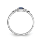 Blue Spinel and White Sapphire Ring