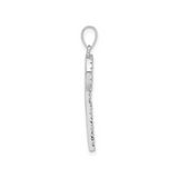 Cubic Zirconia Silver Key Pendant