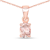 Genuine Morganite Solitaire Necklace