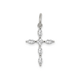 Cubic Zirconia Cross Charm Pendant