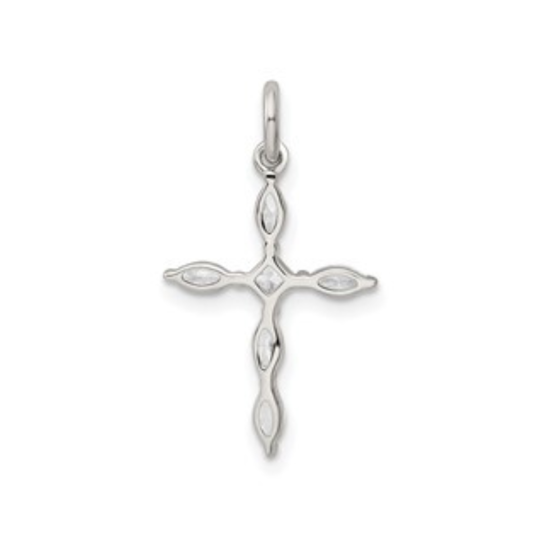 Cubic Zirconia Cross Charm Pendant