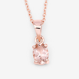 Genuine Morganite Solitaire Necklace