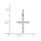 Cubic Zirconia Cross Charm Pendant