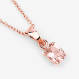 Genuine Morganite Solitaire Necklace