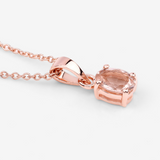 Genuine Morganite Solitaire Necklace