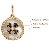 Mother of Pearl Sapphire Clover Pendant Necklace