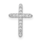 14K White Gold Lab Diamond Cross Pendant