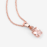 Genuine Morganite Solitaire Necklace