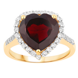 Genuine Garnet Heart Ring