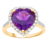 Genuine Amethyst Heart Ring