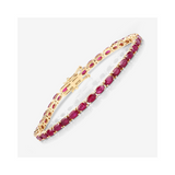 Genuine Pink Ruby 10K Gold Tennis Bracelet