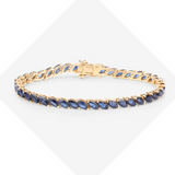 Genuine Blue Sapphire 10K Yellow Gold Bracelet