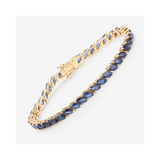 Genuine Blue Sapphire 10K Yellow Gold Bracelet