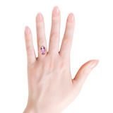 Oval Pink Amethyst Halo Ring