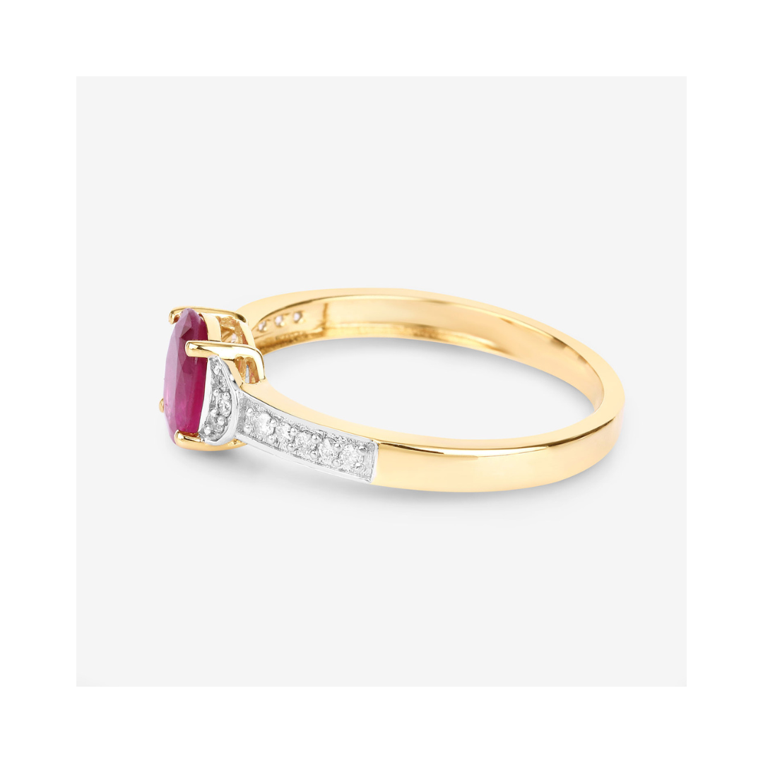 Genuine 10K Ruby and Diamond Bridge Ring