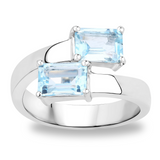 Genuine Blue Topaz Bypass Ring